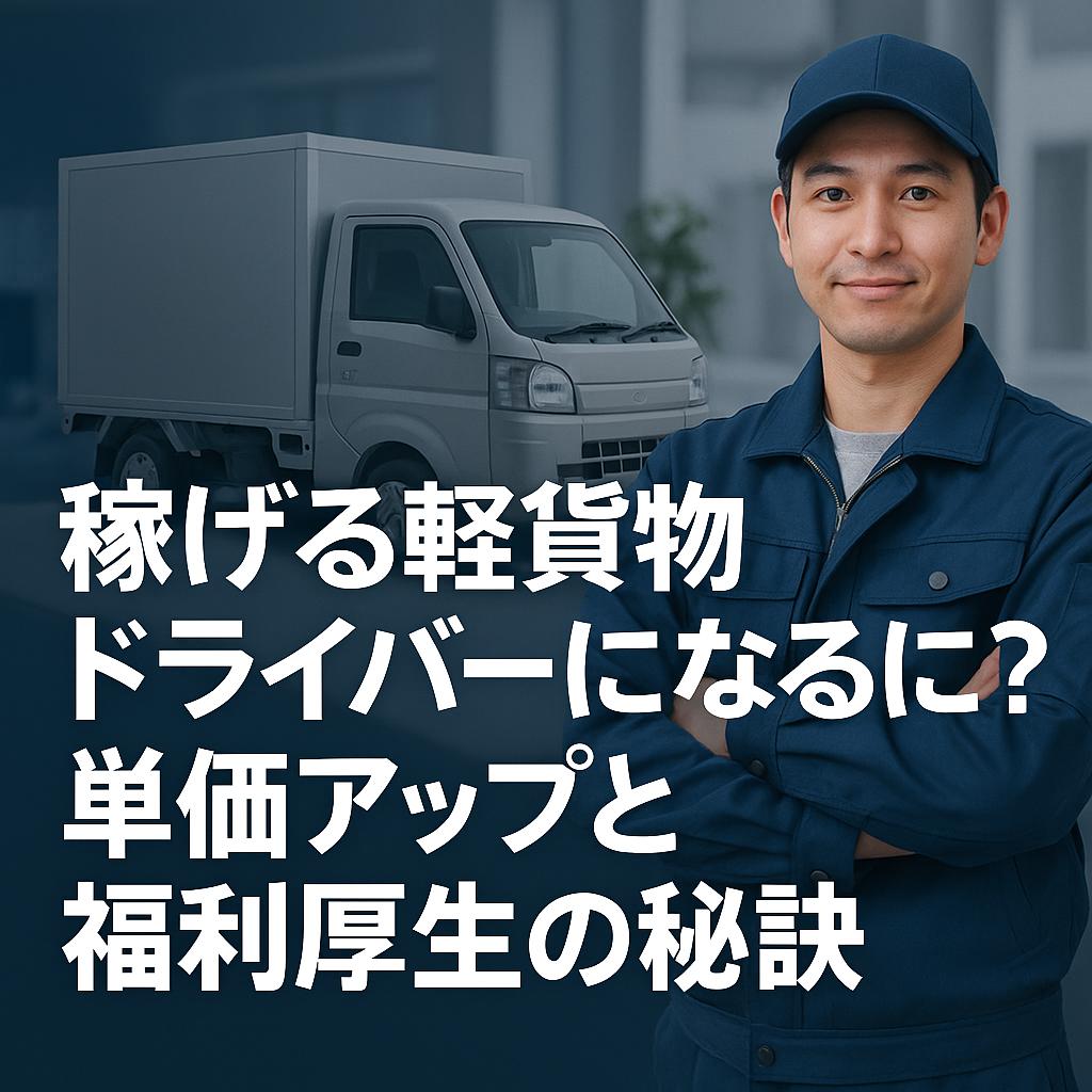 稼げる軽貨物ドライバーになるには?単価アップと福利厚生の秘訣