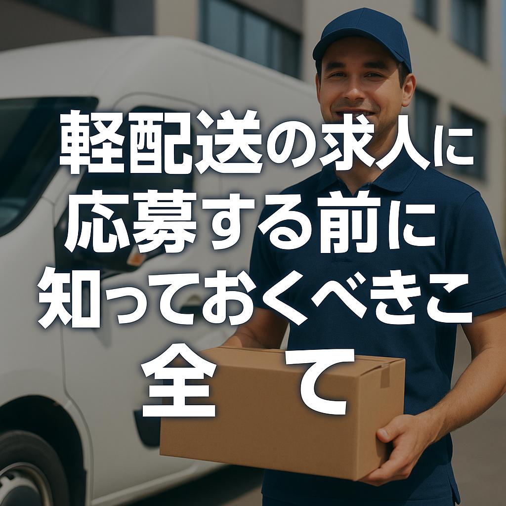 軽配送の求人に応募する前に知っておくべきこと全て