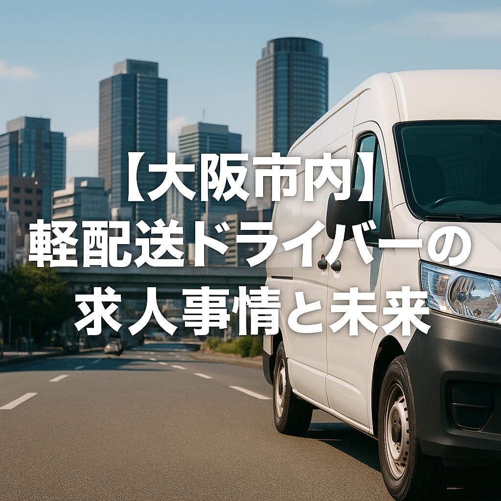 【大阪市内】軽配送ドライバーの求人事情と未来