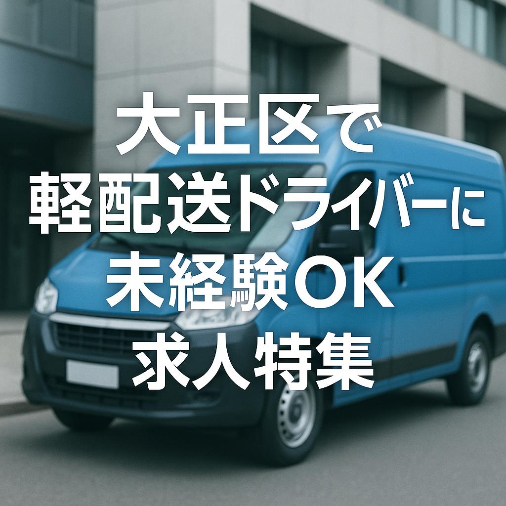 大正区で軽配送ドライバーに!未経験OK求人特集