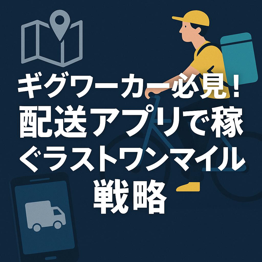 ギグワーカー必見！配送アプリで稼ぐラストワンマイル戦略